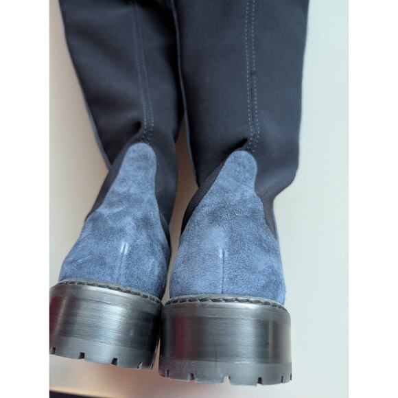 NIB Stuart Weitzman 5050 City Over-the-Knee Boots Size 5 Nice Blue Suede - Picture 8 of 13